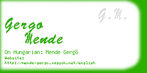 gergo mende business card