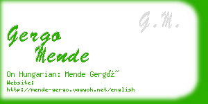 gergo mende business card